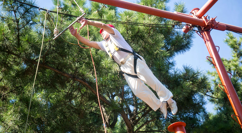 拓展训练　空中单杠　领导风采
